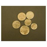 6 - Collectible Cuban Coins - Various Years