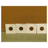 4- Collectible USA Wheat Pennies- Various Years