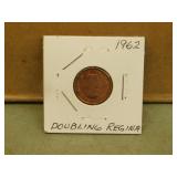 1962 Canada Error Doubling Regina Penny