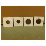 4- USA Wheat Pennies - 1920, 1923, 1926, 1927