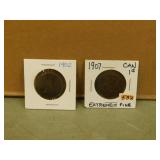 Canadian One Cent Coins - 1902 , 1907