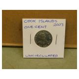2003 Cook Islands one cent - uncirculated