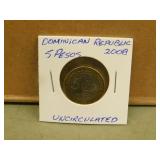 2008 Dominican Republic 5 Pesos - Uncirculated