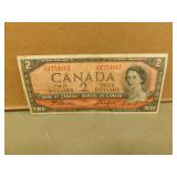 1954 Canadian Two Dollar Bank Note