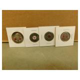 4 Coloured Quarter Coins