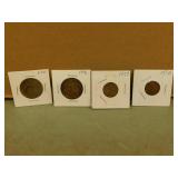 4- USA Wheat Pennies - 1935, 1936, 1937, 1938