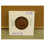 1978 Canada Error High 8 Penny