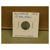 1993 Slovakia 10 Halierov coin - uncirculated