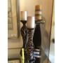 (3X) DECORATIVE CANDLE STANDS WITH CANDLES