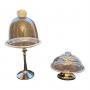 (2X) RHINESTONE ACCENTED DOMED DESERT PLATES