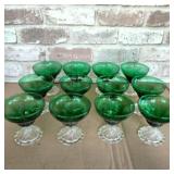 (12 PCS) GREEN & CLEAR PARFAIT GLASSES