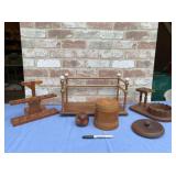 BOX LOT: WOOD ITEMS - PIPE HOLDERS, CONTAINERS,