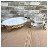 (4 PCS) 2 SERVING DISHES WITH STANDS