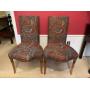 NICELY UPHOLSTERED ANTIQUE SLIPPER CHAIRS (2X)