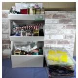 CARDBOARD GIFT WRAPPING ORGANIZER WITH SUPPLIES