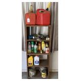 GROUP LOT:  WOOD OPEN CABINET  WITH CONTENTS &