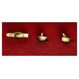 STERLING SIAM TIE BAR & CUFFLINKS