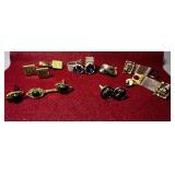 ASSORTED VINTAGE CUFFLINKS- 3 2PC SETS; 3 3PC SETS