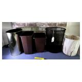 GROUP OF 5 ASSORTED TRASH CANS