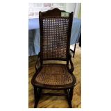 VINTAGE ROCKING CHAIR WITH CAIN SEAT & BACK