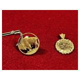 STERLING PENDANT & BUFFALO NICKEL TIE TAC