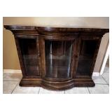 CURIO CABINET WITH 2 BEVELED GLASS DOORS &