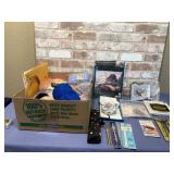 BOX LOT WITH CRAFT SUPPLIES - YARN, CROCHET NEEDLE