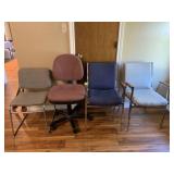 (4 PCS) ASSORTED OFFICE CHAIRS - 1 ROLLING