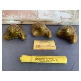 (3 PCS) CERAMIC "OLD RIP" HORNED TOADS - EASTLAND,