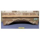 WHITE WASHED WOODEN WALL SHELF