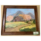 FRAMED & MATTED BARN PAINTING