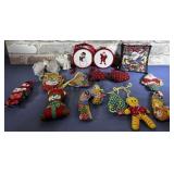 (16) ASSORTED HAND-CRAFTED CHRISTMAS ORNAMENTS