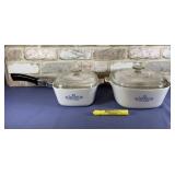 (2 PCS) CORNING WARE BAKING DISHES - WITH LIDS &