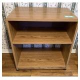WOODEN ROLLING SHELVING UNIT