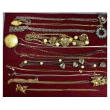 (12) ASSORTED GOLD TONE & SILVER TONE NECKLACES