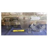 (5 PCS) GLASS ITEMS - ICE BUCKET, JUICER,