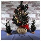(3) FAUX TABLE TOP CHRISTMAS TREES