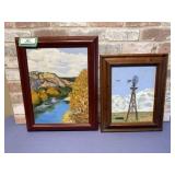 (2 PCS) FRAMED LANDSCAPE PAINTINGS ON CANVAS
