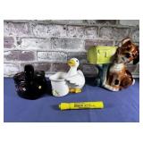 (3 PCS) CERAMIC ITEMS - 1 VINTAGE ROYAL COPLEY DOG