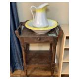 VINTAGE WASH STAND WITH BOWL & PITCHER