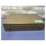 WOODEN BOX WITH VINTAGE DOLLS - 1 FROM SPAIN,