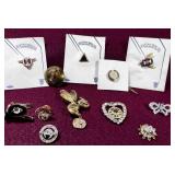 (13 PCS) ASSORTED LAPEL PINS, BROOCH PINS,