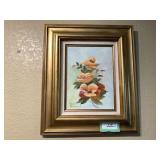 FRAMED FLORAL PAINTING, SIGNED RENA HAMILTON
