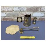 BOX LOT: VINTAGE ITEMS - BRASS AIR FORCE MUG,