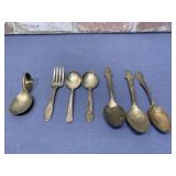 (7 PCS) VINTAGE SPOONS - 1 STERLING SILVER & 6
