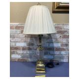 BRASS & GLASS TABLE LAMP