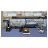 (3 PCS) LAMPS - 2 VINTAGE DESK LAMPS & 1 LED WORK