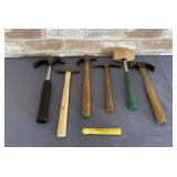 (6 PCS) 3 HAMMERS, 2 CROSS PEEN HAMMER, 1 RUBBER