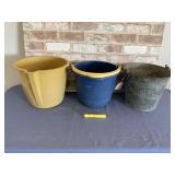 (3 PCS) BUCKETS - 2 PLASTIC, 1 TIN
