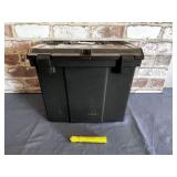 PLASTIC FILE BOX WITH FILES
